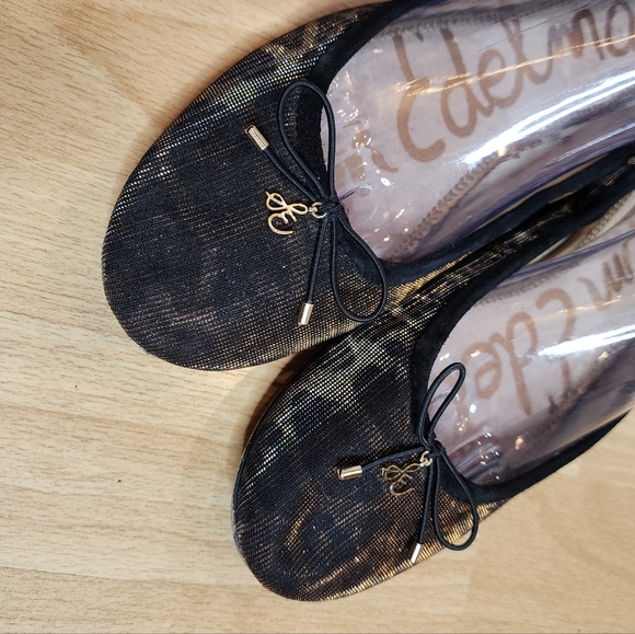 Sam Edelman Felicia Bronze Gold Leopard Ballet Flats Women's Size 10 - Picture 17 of 17